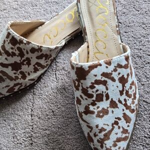 Women's CCocci Shoes - Monroe - Slip-on - Cow Print - Sz 11 - Cream & Brown 